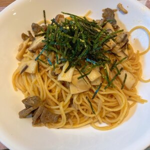 きのこと鶏肉の和風パスタ